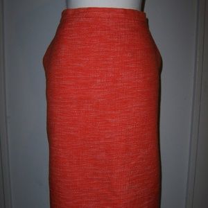 Womens Anne Klein Sz 14 Orange Tweed Skirt